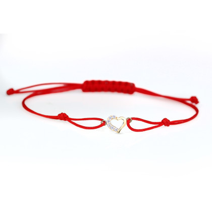 Náramek Kabbalah zlaté srdíčko Z2757N