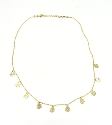 Stříbrný pozlacený náhrdelník s penízky 3114590001