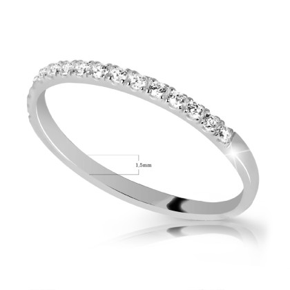 Prsten se zirkony z bílého zlata Z6739B