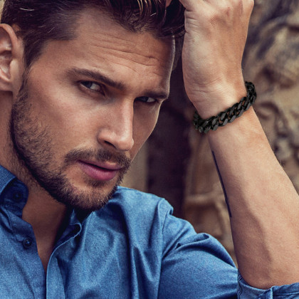 Ocelový náramek černý SESBS01MK