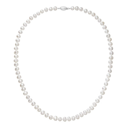 Perlový náhrdelník z říčních perel 822001.1/9271B bílý