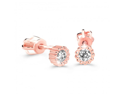Náušnice z růžového zlata pecky s diamantem DZ60236-30-00-X-4