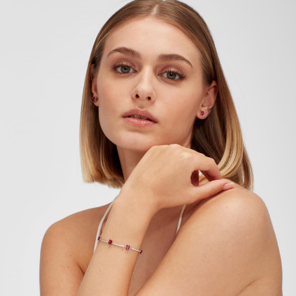 Stříbrný náramek se zirkony Brosway Fancy Passion Ruby FPR04