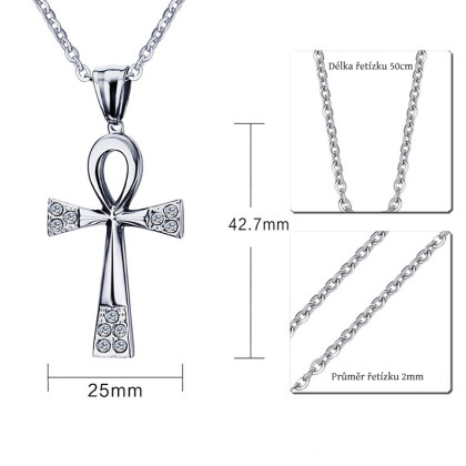 Přívěsek chirurgická ocel nilský kříž JCFPN-643S