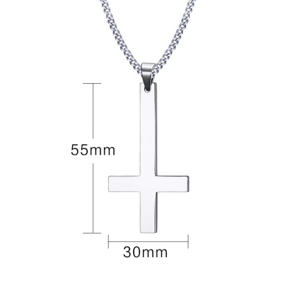 Přívěšek z chirurgické oceli satanský kříž SEPN571