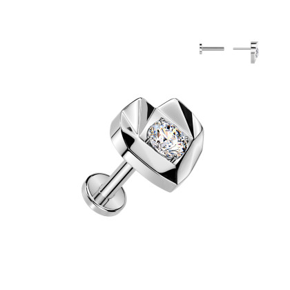 Náušnice srdíčko titan se zirkony SEITEL441-ST