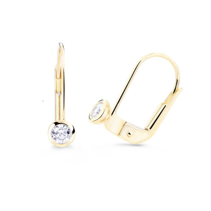 Visací zlaté náušnice s diamanty DZ8007-55-00-X-1