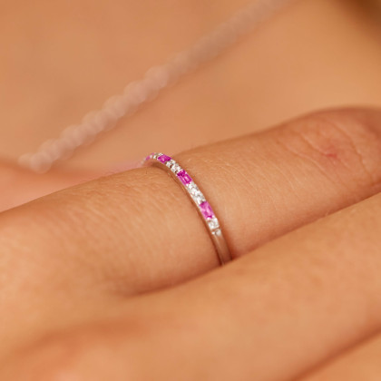 Dámský stříbrný prsten s kamínky Brosway Fancy Passion Ruby FPR144