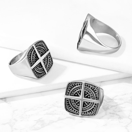 Pečetní prsten se směrovou růžicí 7349