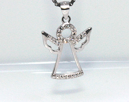 Stříbrný přívěsek na řetízek anděl 307868
