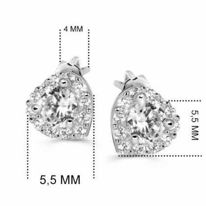 Diamantové náušnice srdíčka z bílého zlata DZ60231-30-00-X-2