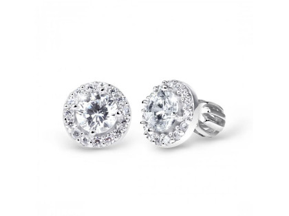 Zlaté náušnice na šroubek Z60168B-White