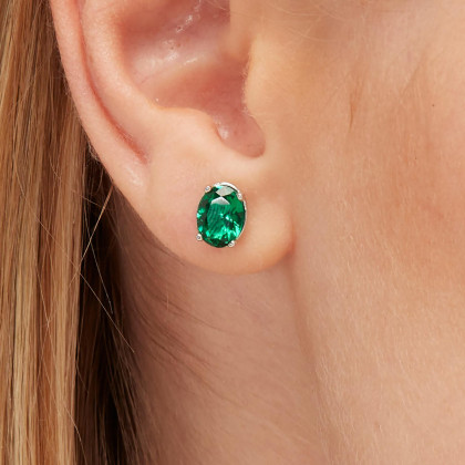 Stříbrná náušnice pecka Brosway Fancy Life Green FLG05