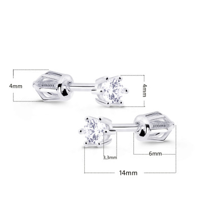 Náušnice z bílého zlata se zirkony Z8012B