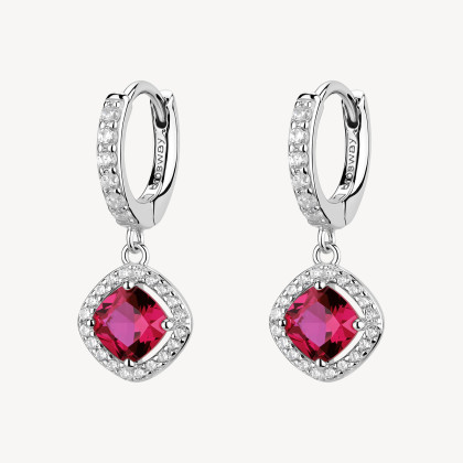 Visací stříbrné náušnice Brosway Fancy Passion Ruby FPR135