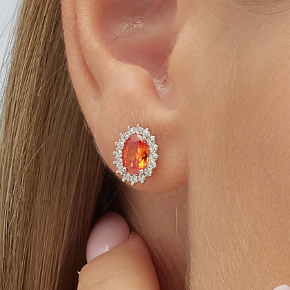Stříbrné náušnice se zirkony Brosway Fancy Orange FVO11