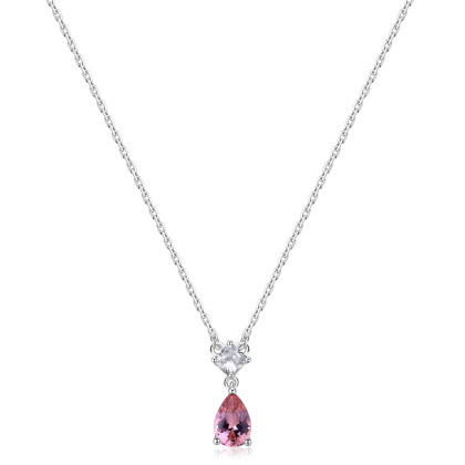 Stříbrný náhrdelník se zirkony Brosway Fancy Tender Pink FTP03