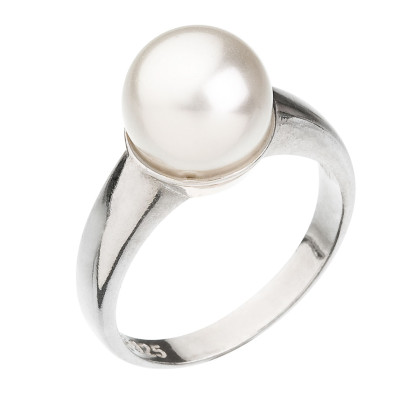 Perlový prsten stříbro 35022.1 Bílá