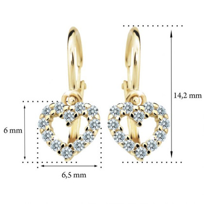 Zlaté dětské náušnice C2157Z-rozměry