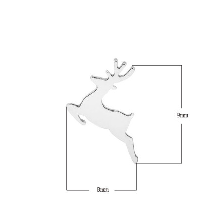 Náušnice pecky z chirurgické oceli WJHE225 - Jelen