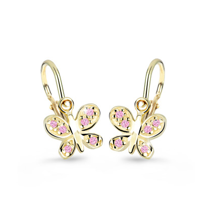Dětské náušnice zlaté Cutie Jewellery C2748Z-Růžová