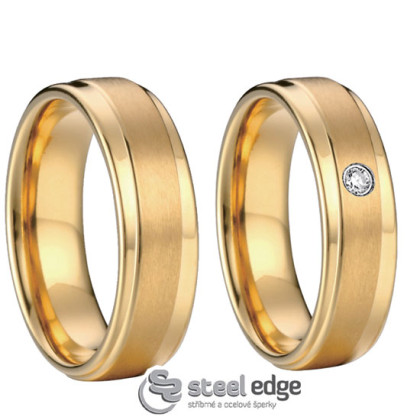 Luxusní ocelové snubní prsteny SPPL007