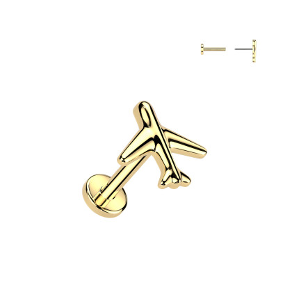 Netradiční titanová náušnice letadlo ITEL437-ST