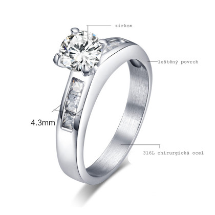 Ocelový zásnubní prstýnek 1650