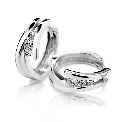 Náušnice z bílého zlata s diamanty DZ6433-1794-80-00-X-2