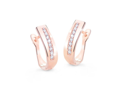 Náušnice z růžového zlata s diamanty DZ8018R