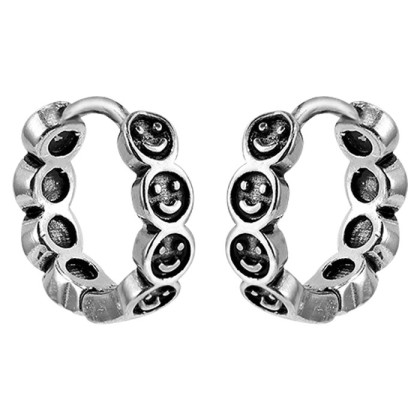 Ocelové náušnice kroužky se smajlíky WJHE1256