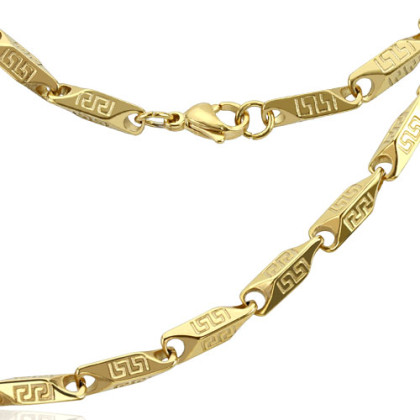 Ocelový náhrdelník zlatý 1386