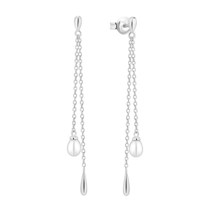 Visací stříbrné nášnice s perlou SK2531EW