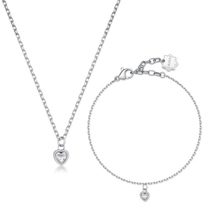 Ocelový náramek a náhrdelník v sadě Brosway Chakra BHKLE01