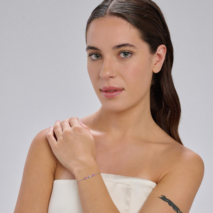 Minimalistický stříbrný náramek Brosway Fancy Vibrant Pink FVP113