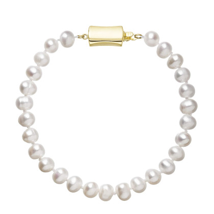 Perlový náramek z říčních perel 923001.1/9267A bílý