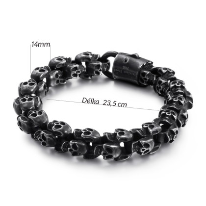 Pánský ocelový náramek lebky WJHB392