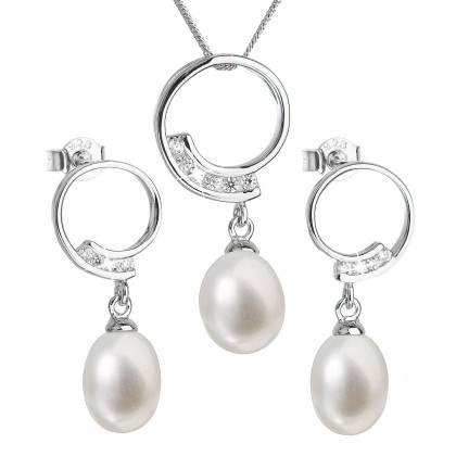 Souprava stříbrných perlových šperků 29030.1