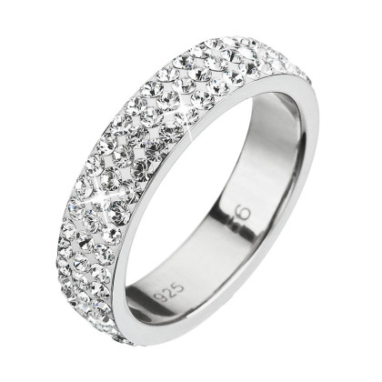 Stříbrný prsten s kamínky Preciosa 35001.1 white