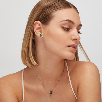 Dámská náušnice pecka Brosway Fancy Life Green FLG05