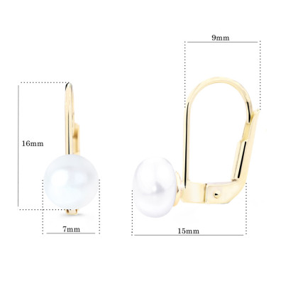 Perlové zlaté náušnice Z8002Z-Kl