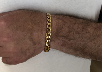 Pozlacený řetízek na ruku z chirurgické oceli WJHN82B-GD