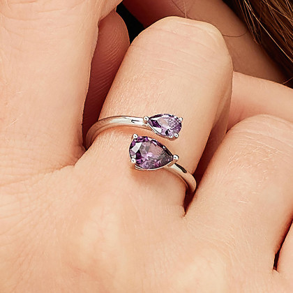 Stříbrný prstýnek Brosway Fancy Magic Purple FMP116