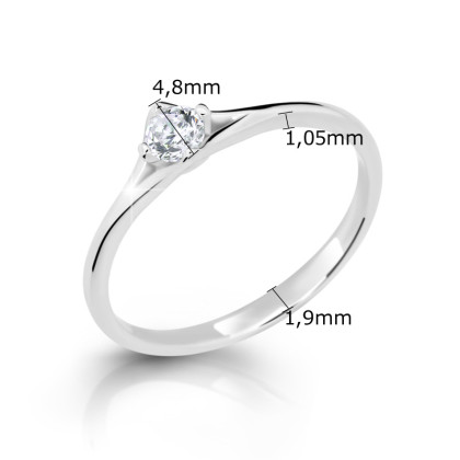 Zlatý prstýnek s kamínkem Z6727-rozměry