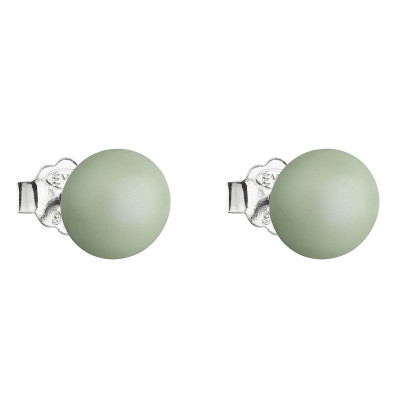 Stříbrné náušnice s perlou 31142.3 pastel green