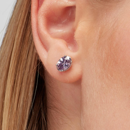 Stříbrná náušnice pecka Brosway Fancy Magic Purple FMP08