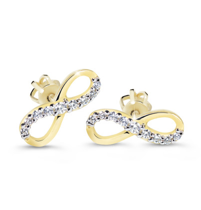 Zlaté diamantové náušnice nekonečno DZ60149-30-00-X-1
