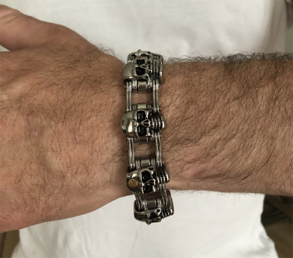 Ocelový pánský náramek lebky WJHB211