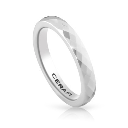 Elegantní keramický prsten Cerafi Cava Bianco 113