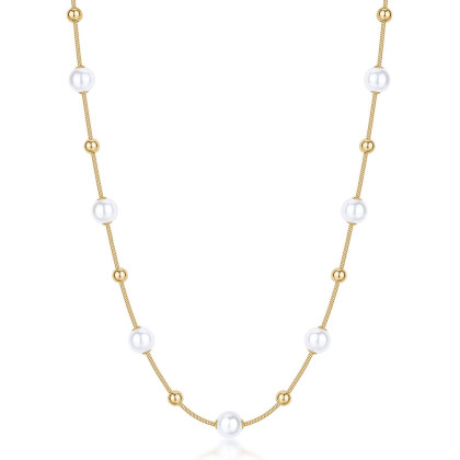 Elegantní perlový náhrdelník z chirurgické oceli BPC49